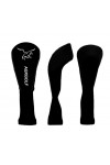  AGXGOLF Golf Club Head covers: Long Neck Set of 3 Black for Driver+3+5 Woods 